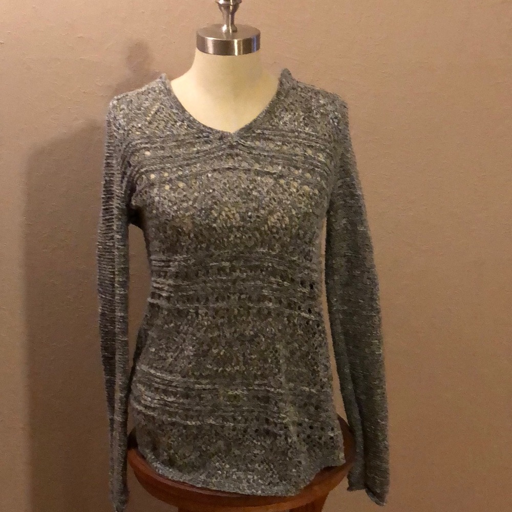 Crochet long sweater with hood